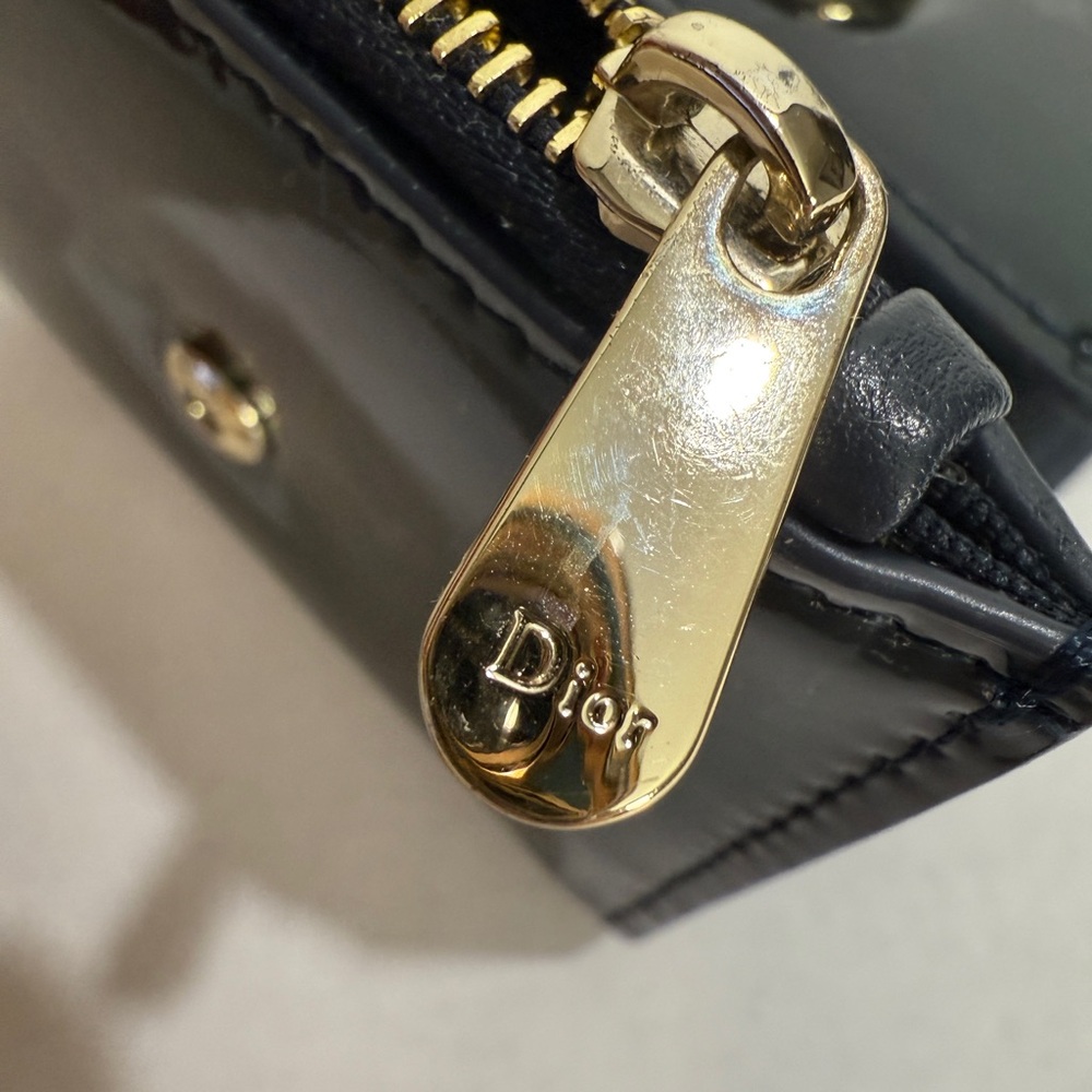 CHRISTIAN DIOR  Patent 30 Montaigne Navy Blue  Wallet - Picture 9 of 12